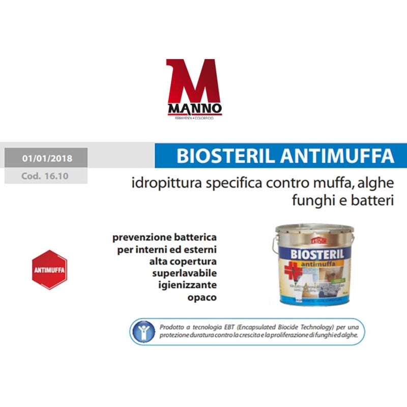 foto del prodotto carson biosteril pittura antimuffa alghe funghi lavabile traspirante antibatterica 4 litri
