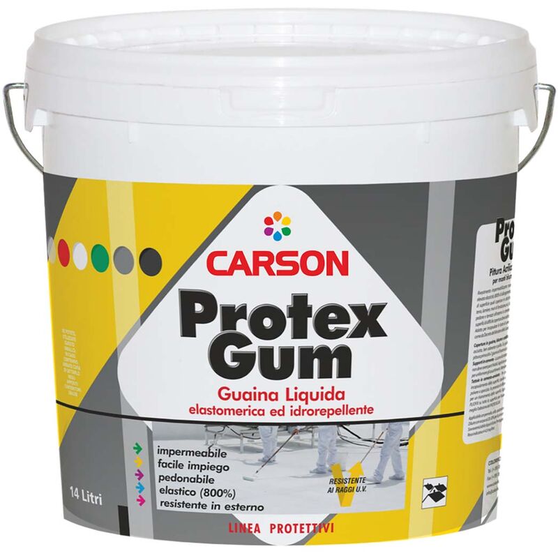 foto del prodotto carson guaina liquida impermeabilizzante elastomerica tetti terrazze protexgum trasparente 14 lt