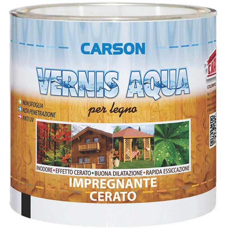 foto del prodotto carson impregnante cerato vernis aqua trasparente 550 incolore 750 ml