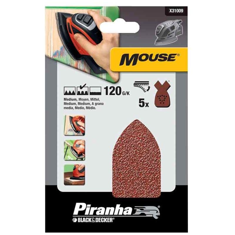 foto del prodotto carta abrasiva per levigatrice mouse grana 120 black and decker