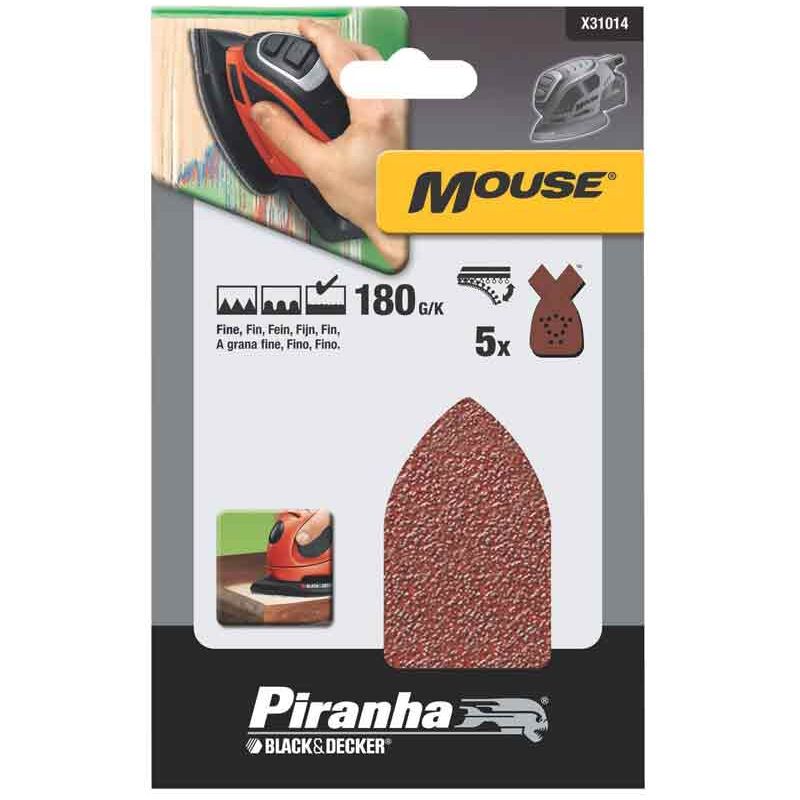 foto del prodotto carta abrasiva per levigatrice mouse grana 180 black and decker