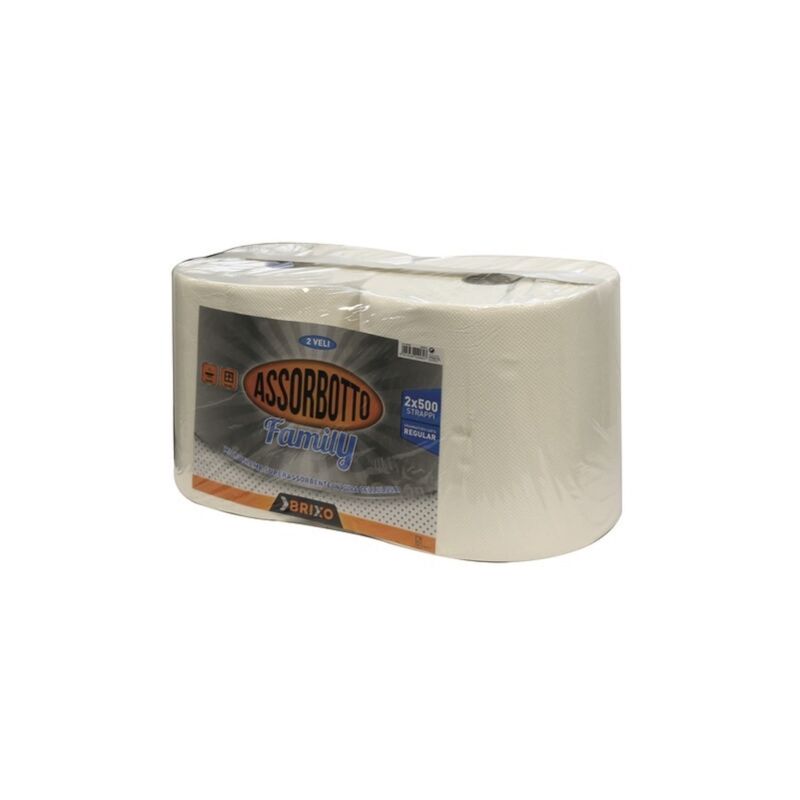 foto del prodotto carta asciugamani brixo assorbotto 2x500 strappi 2 rt.