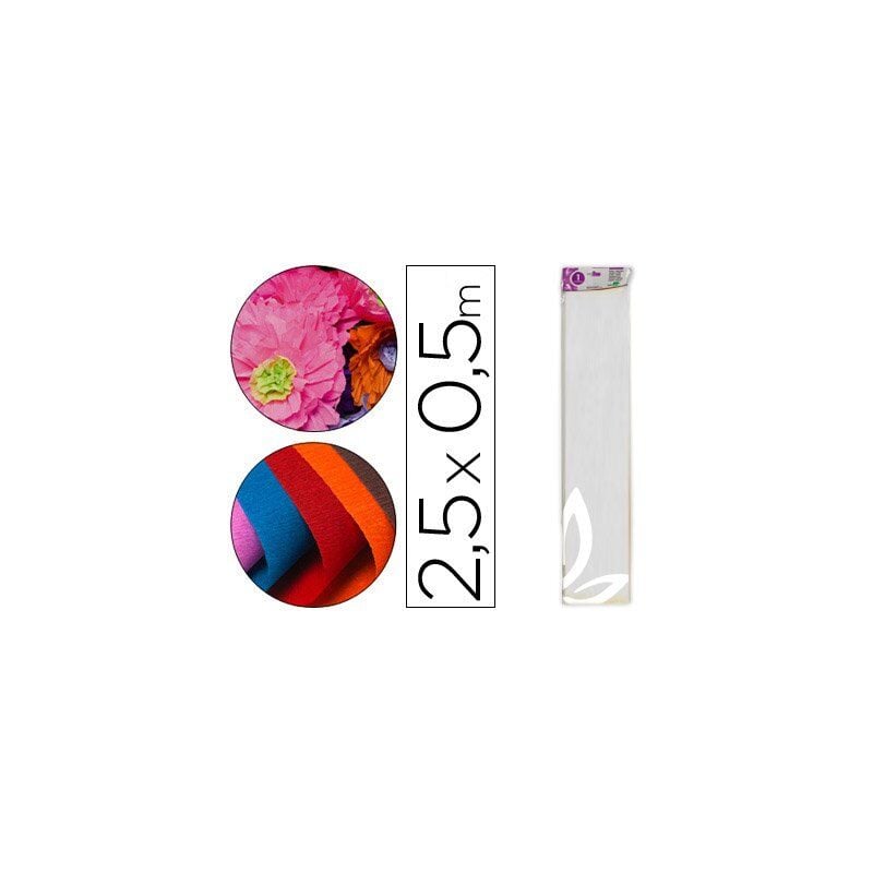 foto del prodotto carta crespon liderpapel 50 cm x 2,5m 34g m2 white