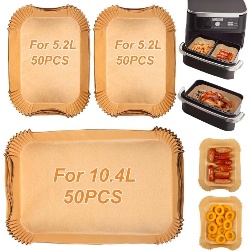 foto del prodotto carta da forno per friggitrice ad aria ninja foodi flexdrawer da 10,4 l, 150 pezzi. accessorio per friggitrice ad aria per ninja 10,4 l af500eu