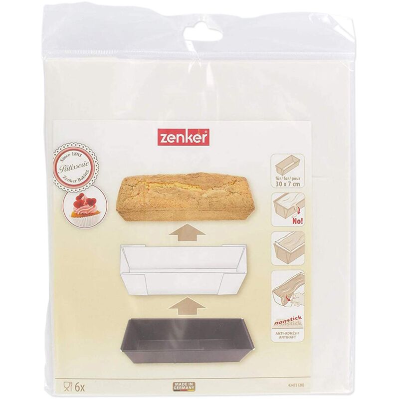 foto del prodotto carta da forno sagomata per plumcake, bianco, 42x22x0.05 cm zenker
