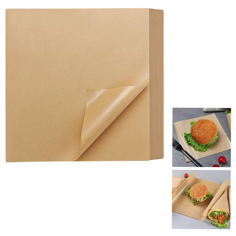 foto del prodotto carta da macellaio per catering, 200 fogli da 8,7 x 8,7 , carta da regalo per hamburger, carta da imballaggio per cestini alimentari, carta da
