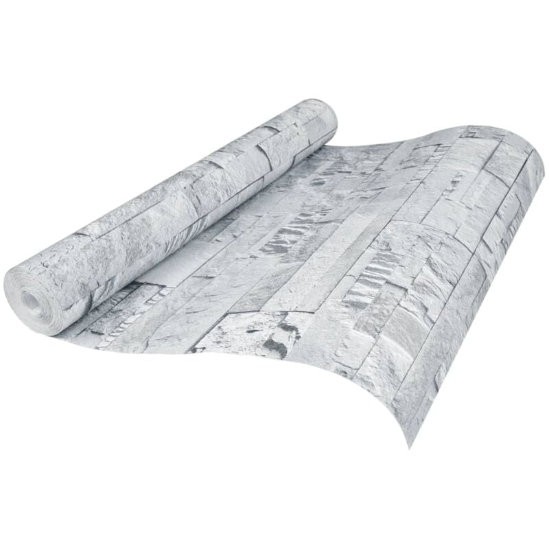 foto del prodotto carta da parati 3d pietra grigio chiaro 10x0,53 m non tessuto vidaxl