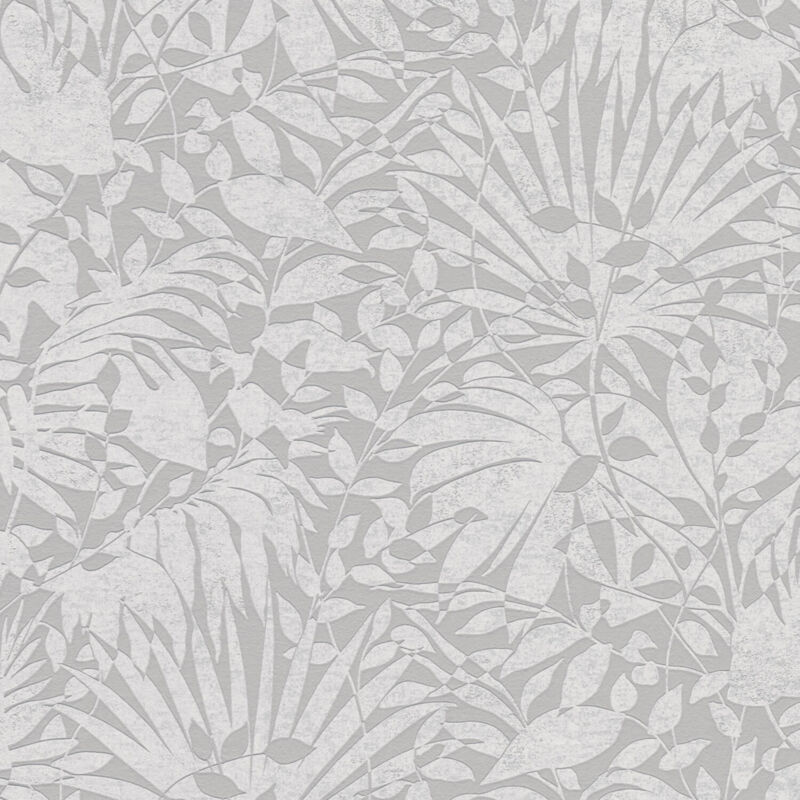 foto del prodotto carta da parati di lusso profhome 388312 carta da parati tnt strutturata con ornamenti floreali ed effetto metallico grigio argento bianco 5,33 m2