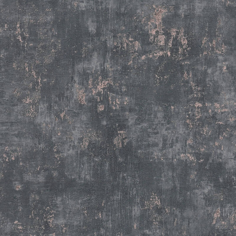 foto del prodotto carta da parati effetto stucco intonaco profhome 396703 carta da parati tnt goffrata a caldo strutturata a rilievo ed accenti metallici nero