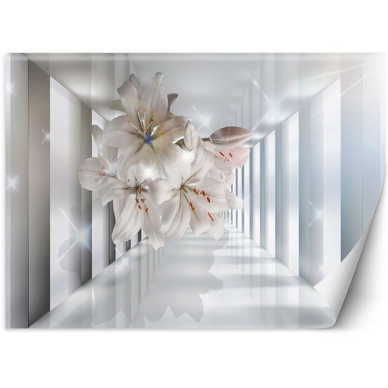 foto del prodotto carta da parati, fiori a tunnel effetto 3d 400x280