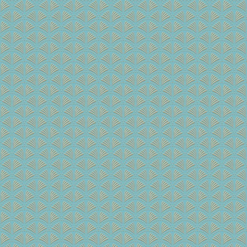 foto del prodotto carta da parati grafica profhome 379574 carta da parati tnt leggermente strutturata design lucida turchese oro azzurro 5,33 m2