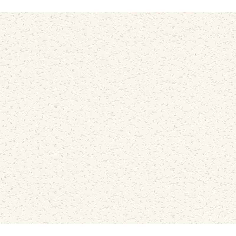 foto del prodotto carta da parati natura profhome 372651 carta da parati tnt leggermente strutturata con elementi di natura opaca bianco argento 5,33 m2