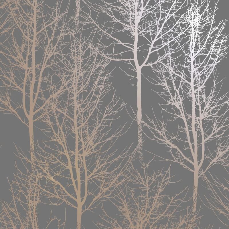 foto del prodotto carta da parati rhea trees grigia e oro rosa dutch wallcoverings