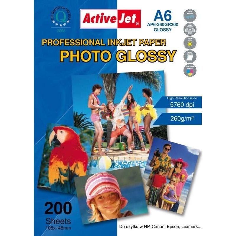 foto del prodotto carta fotografica a6 ap6-260gr200 200 200 fogli, 260 g m , 260 g m . - activejet