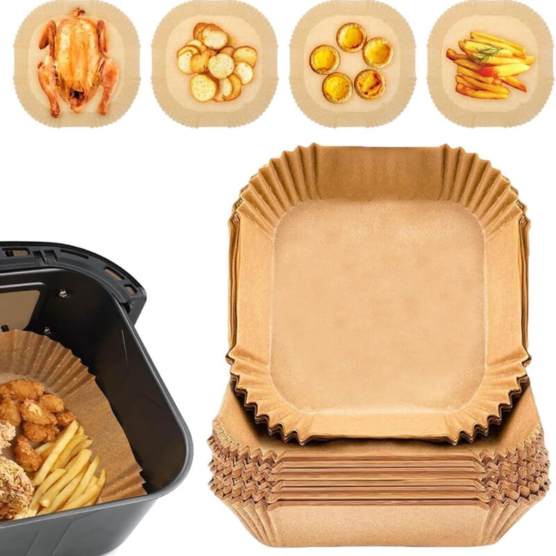 foto del prodotto carta per friggitrice ad aria ymyny 100 pezzi da 16 cm, carta per friggitrice ad aria usa e getta