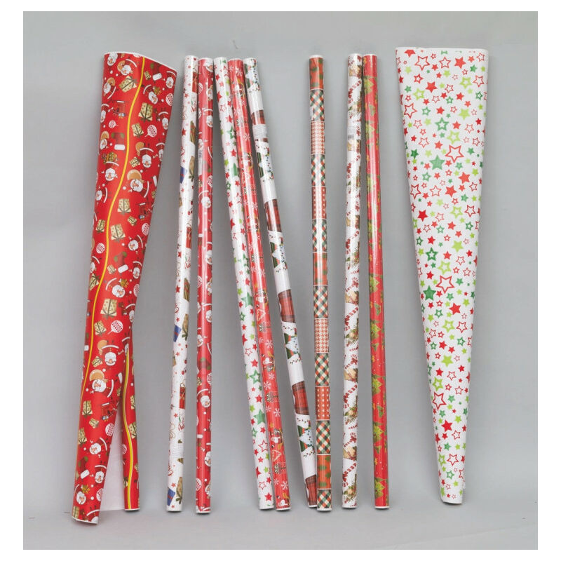 foto del prodotto carta regalo natalizia cm.100x500 rotolo mm.12 ass.in espositore decorazione di natale