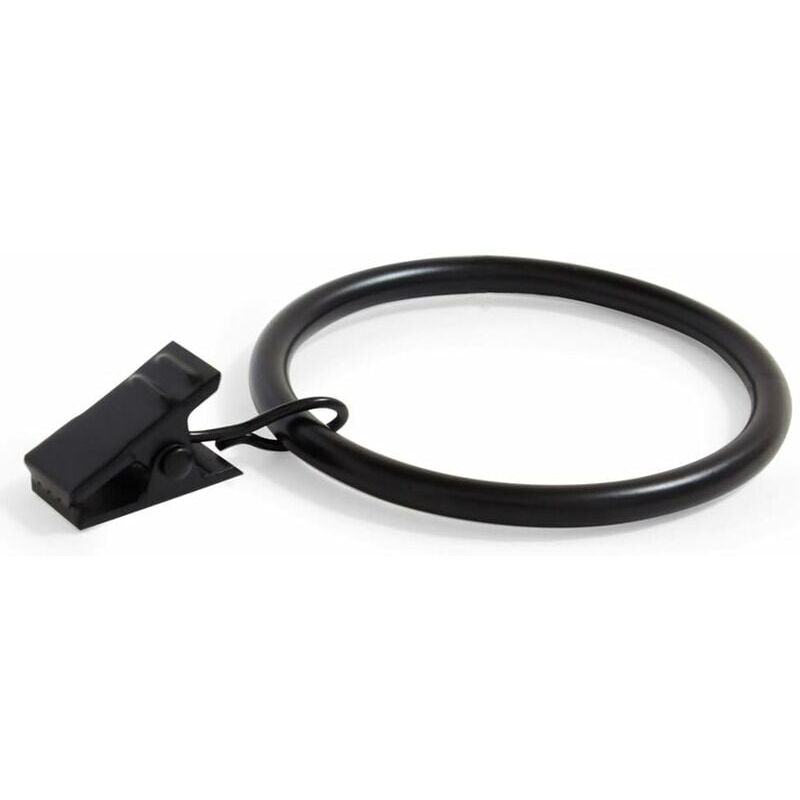 foto del prodotto cartamundi confezione da 14 anelli decorativi per tende con clip resistenti, diametro 5,1 cm, colore nero.