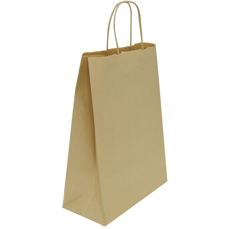 foto del prodotto carte dozio shopper in sealing color avana, maniglia ritorta, f.to cm 22 10x29, cf 25 pz