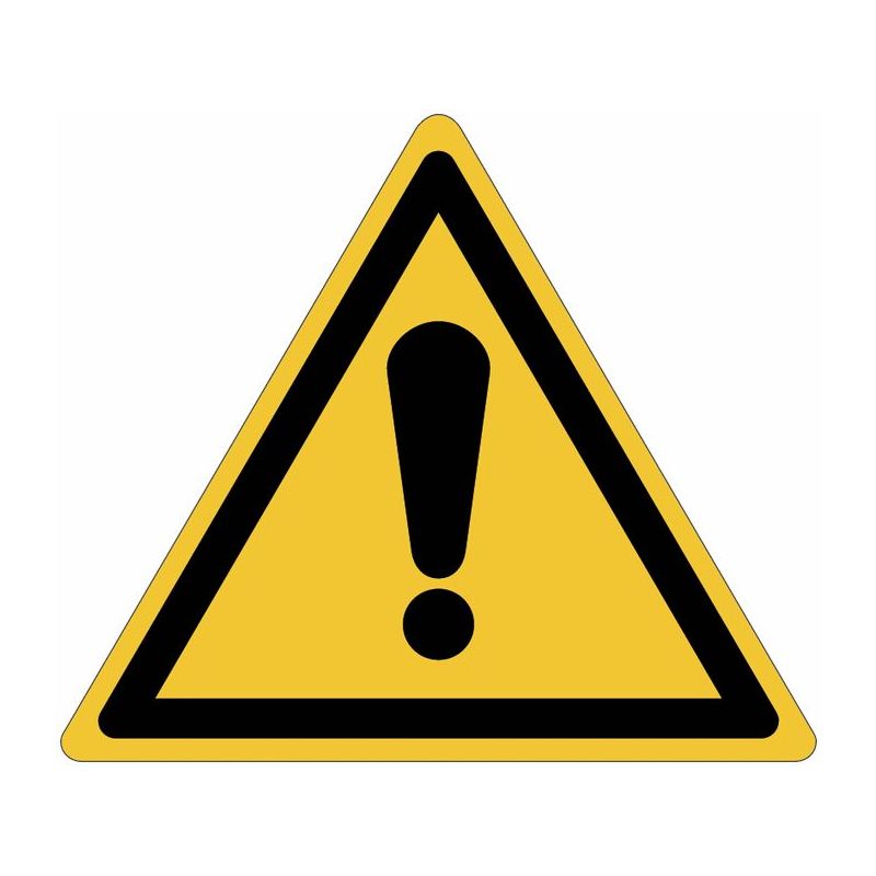 foto del prodotto cartelli iso 7010 'pericolo generico' - w001 misura - 100mm x 100mm, numero pezzi - 10 pezzi