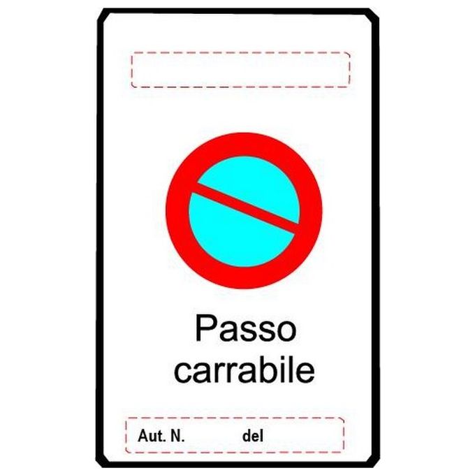 foto del prodotto cartelli segnali alluminio passo carrabile mm.450x250