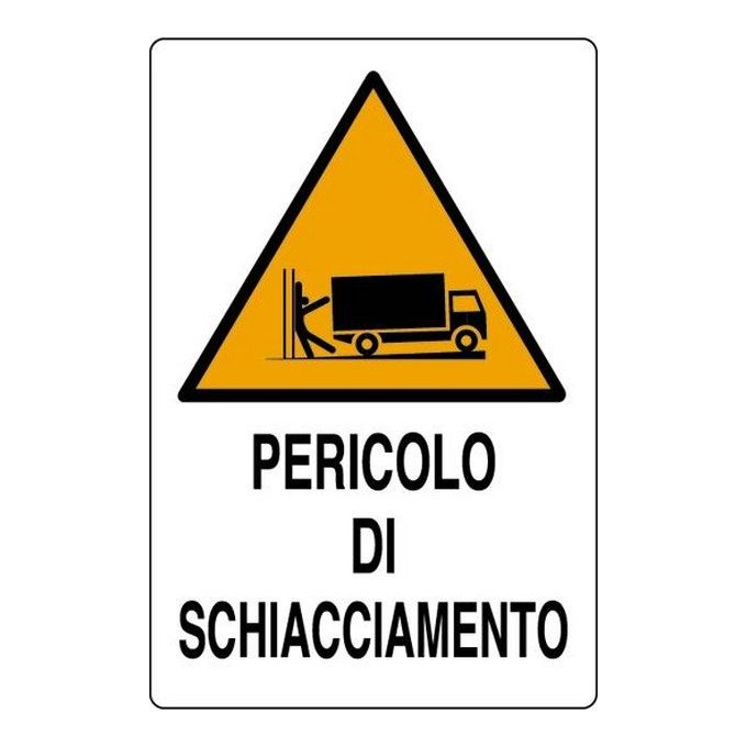 foto del prodotto cartelli segnali alluminio pericolo schiacciamento mm.500x350