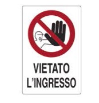 foto del prodotto cartello 20x30 vietato l'ingresso confezione da pezzi 10