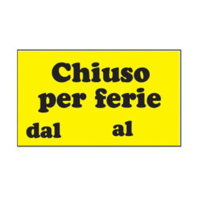 foto del prodotto cartello 30x20cm chiuso per ferie.