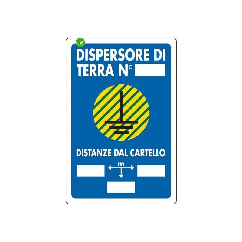 foto del prodotto cartello 3m dispersore di terra blu 20 x 30 cm