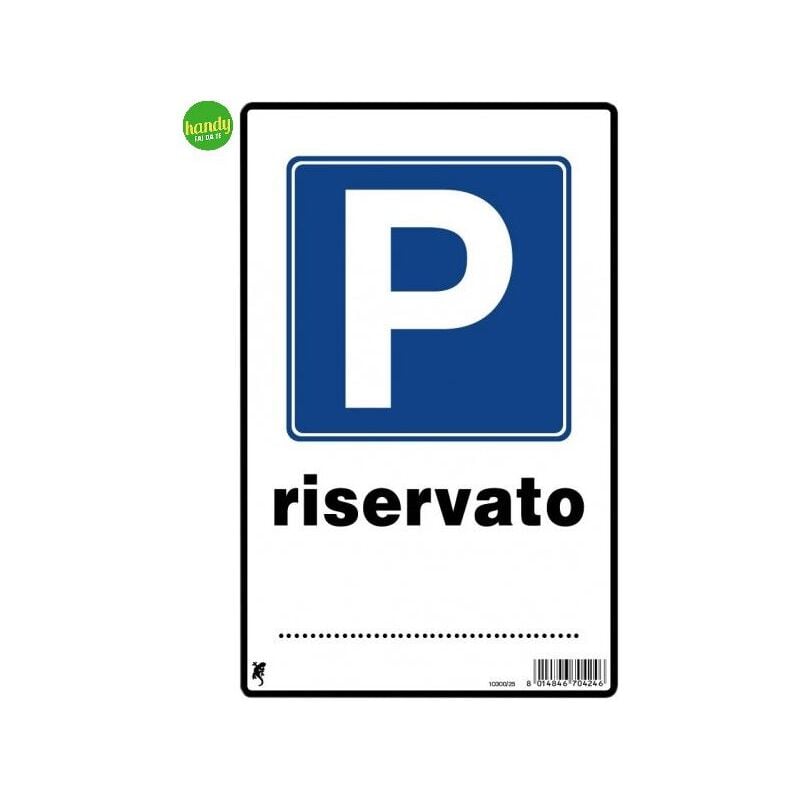foto del prodotto cartello 3m parcheggio riservato 30 x 20 cm