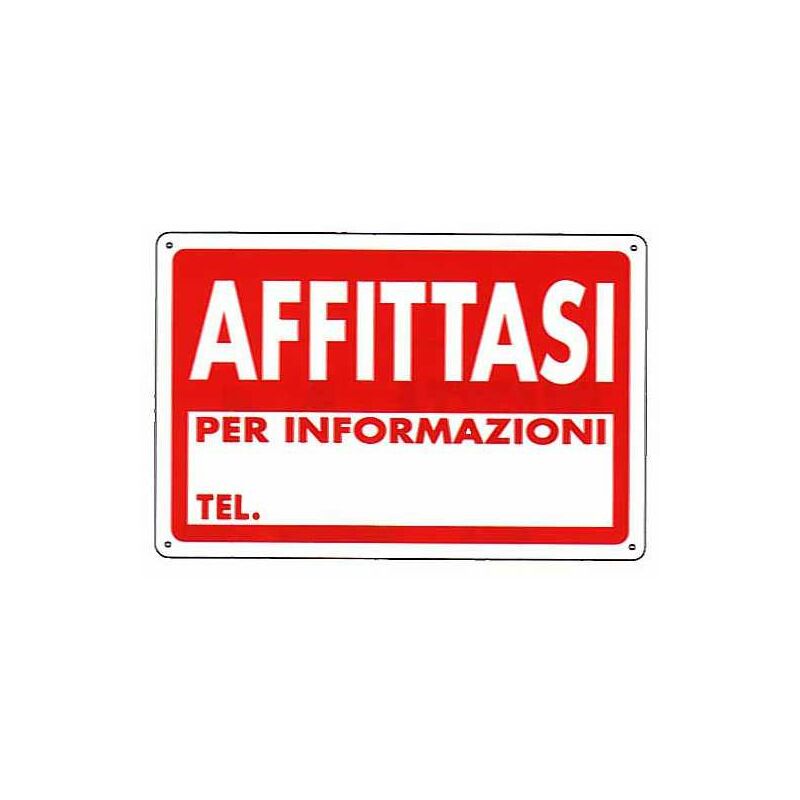 foto del prodotto cartello affittasi 30x 20 plastica