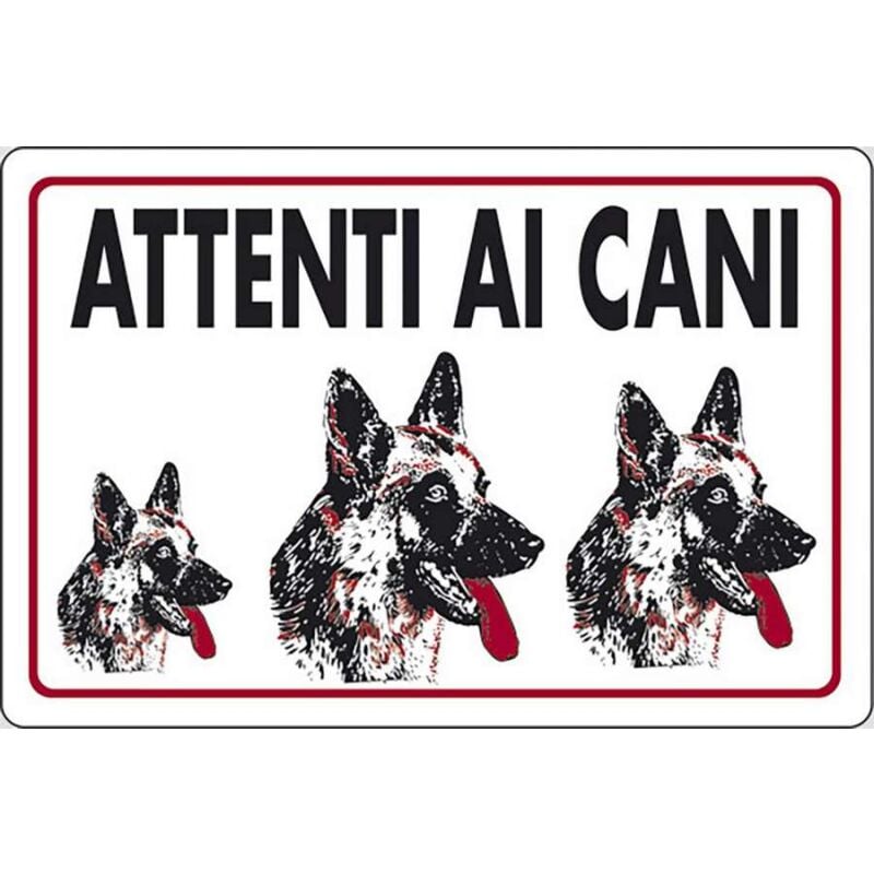 foto del prodotto cartello attenti ai cani abitazioni privati 30cmx20cm