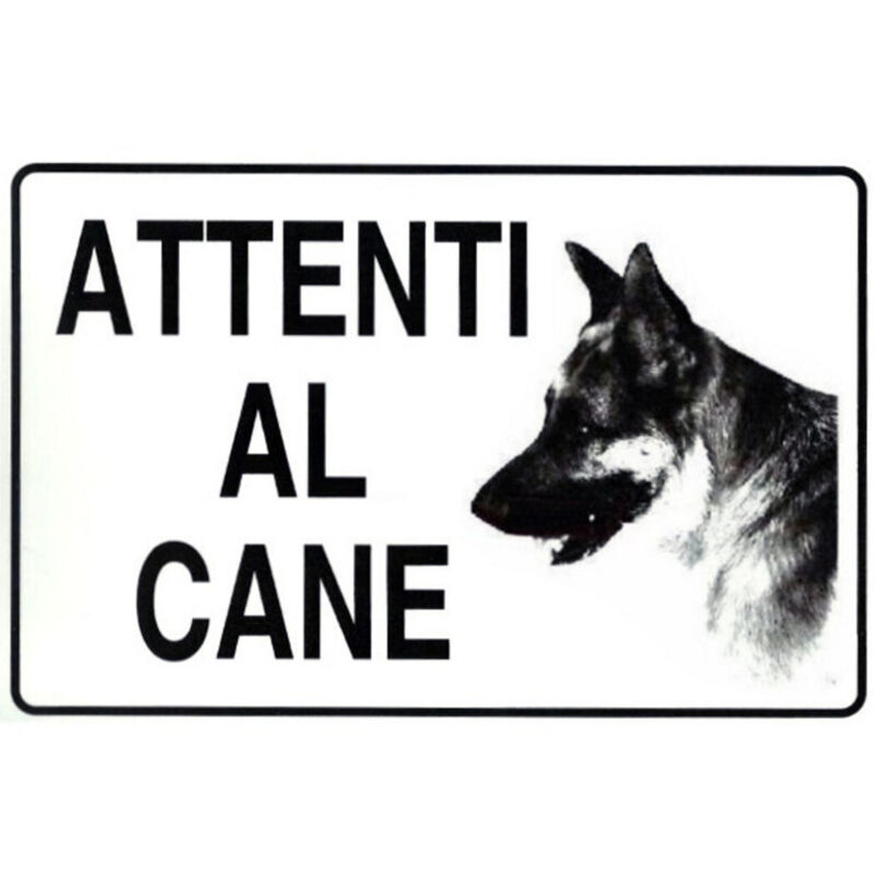 foto del prodotto cartello attenti al cane 20x30 cm pvc rigido adesivo segnaletica sicurezza - - trade shop traesio