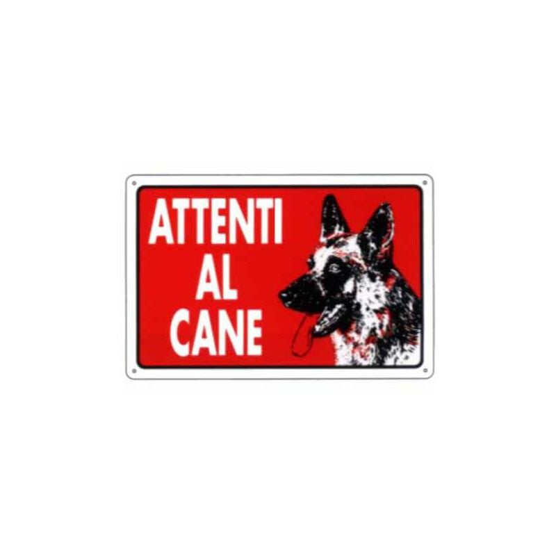 foto del prodotto cartello attenti al cane 30x 20 plastica