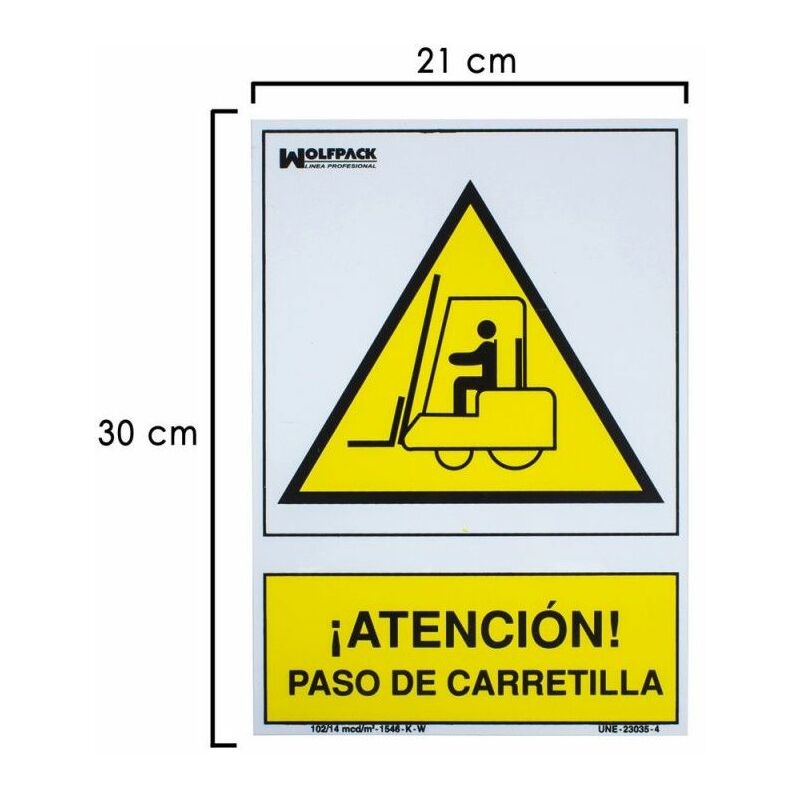 foto del prodotto cartello attenzione muletto 30x21 cm.