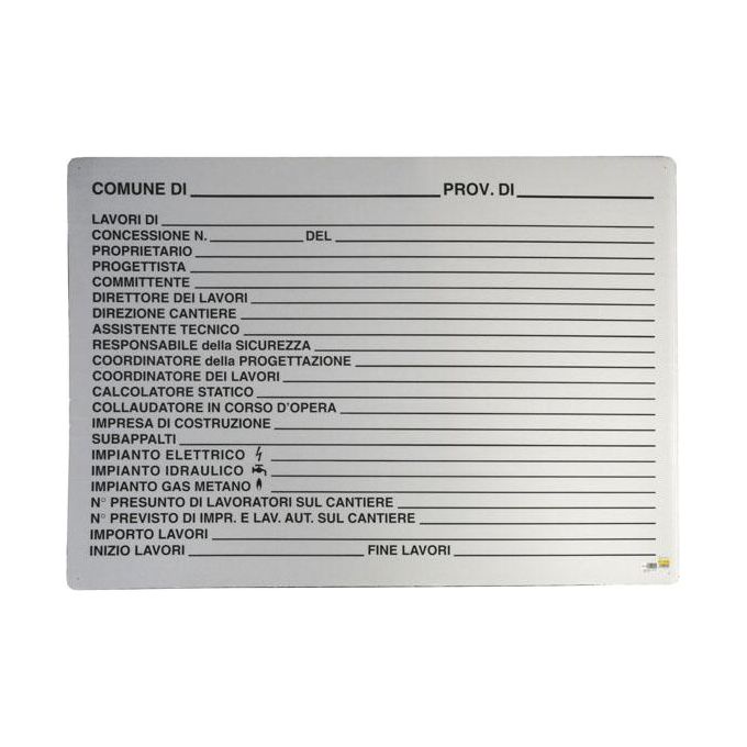 foto del prodotto cartello concessione edilizia 138x88 plastica