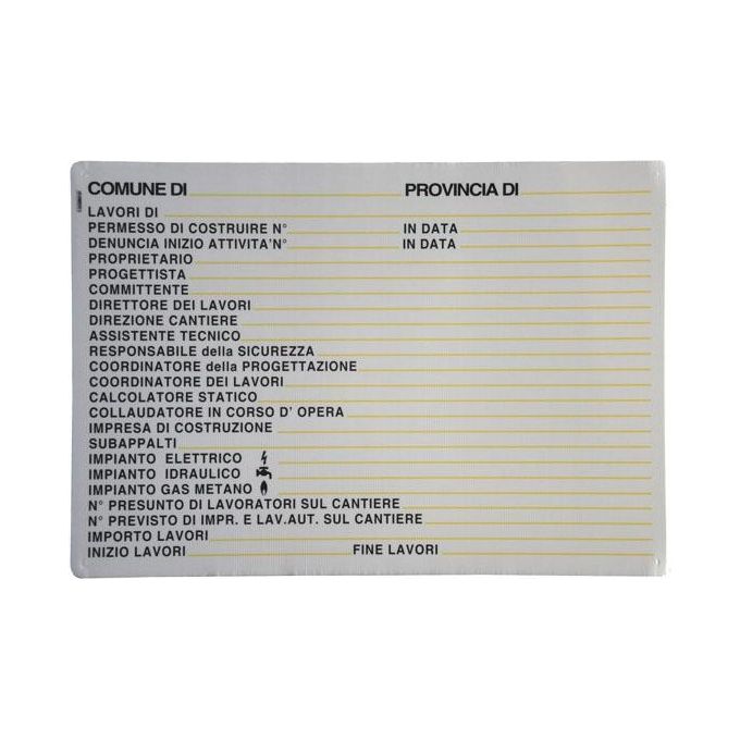 foto del prodotto cartello concessione edilizia 98x68 plastica