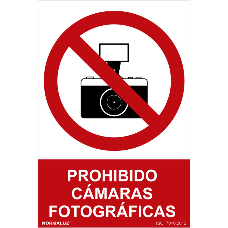 foto del prodotto cartello di divieto no telecamere pvc 0,7mm 30x40cm