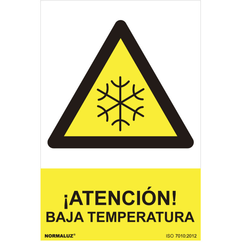foto del prodotto cartello di pericolo attenzione bassa temperatura pvc 0,7mm 30x40cm