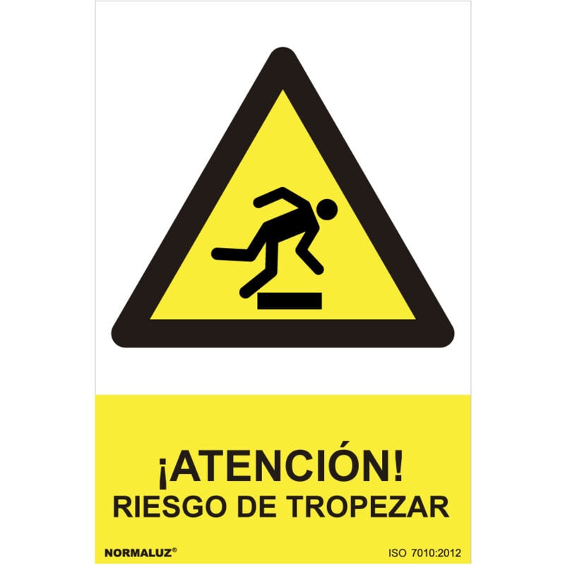 foto del prodotto cartello di pericolo attenzione pericolo di inciampo pvc 0,7 mm 30x40 cm