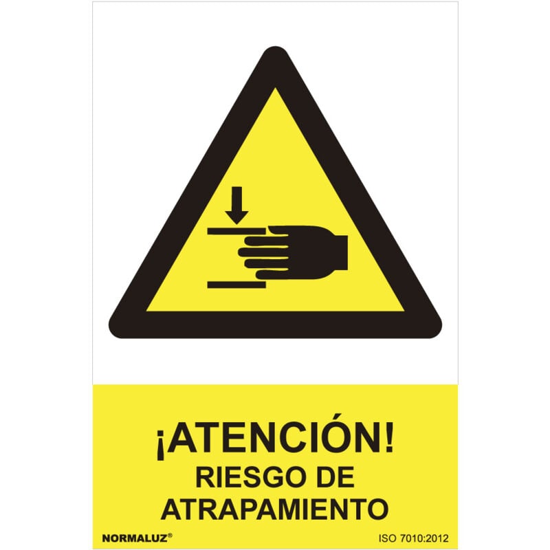 foto del prodotto cartello di pericolo attenzione rischio di intrappolamento pvc 0,7mm 30x40cm