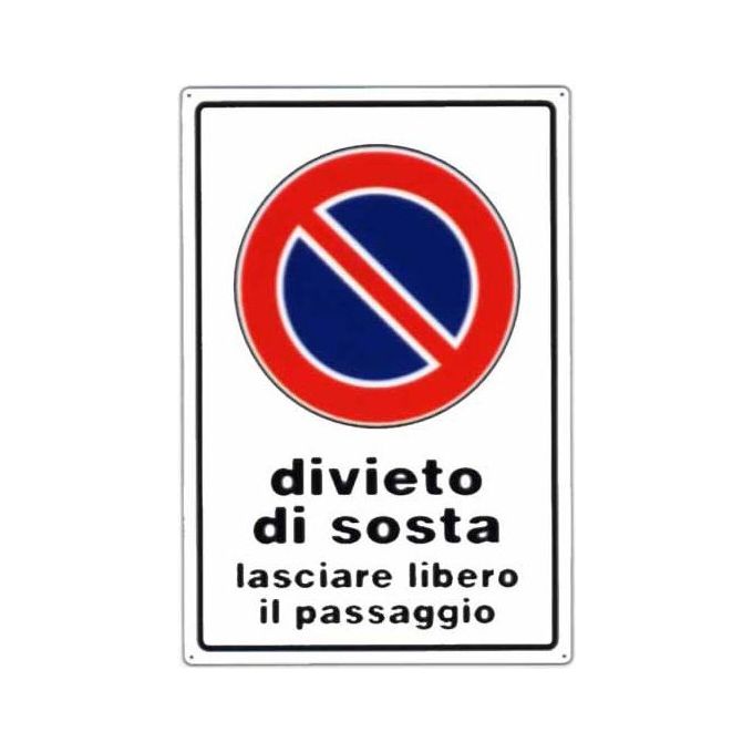 foto del prodotto cartello divieto di sosta 30x 45 alluminio