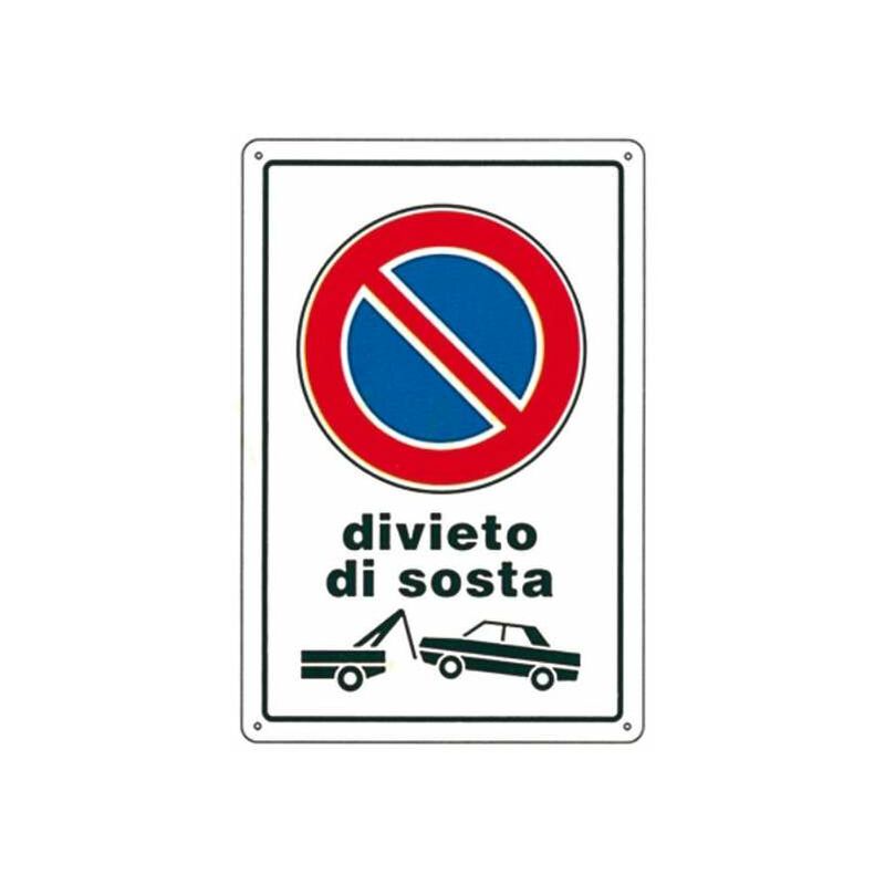 foto del prodotto cartello divieto di sosta r.f. 20x 30 plastica
