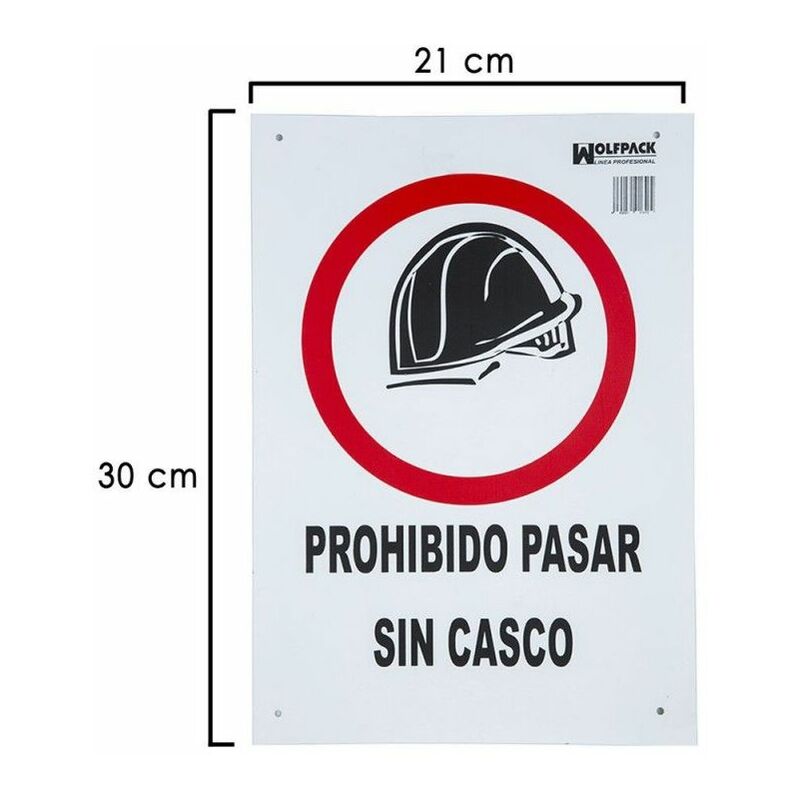 foto del prodotto cartello divieto di transito senza casco 30x21 cm.