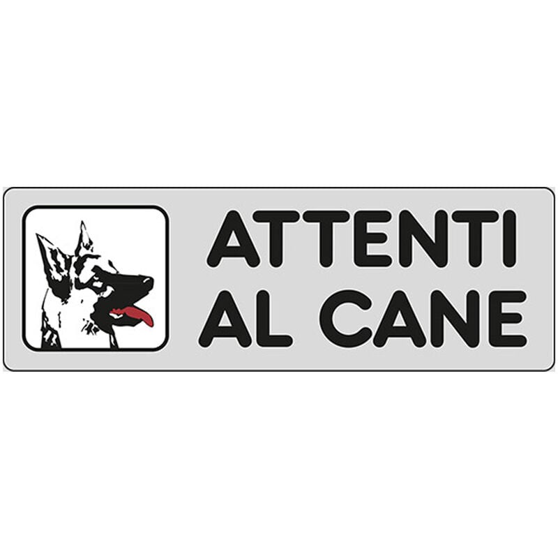 foto del prodotto cartello in carta autoadesiva 15x5 cm attenti al cane