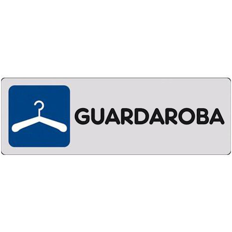 foto del prodotto cartello in carta autoadesiva 15x5 cm guardaroba