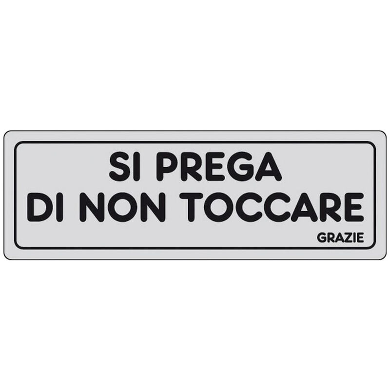 foto del prodotto cartello in carta autoadesiva 15x5 cm si prega di non toccare