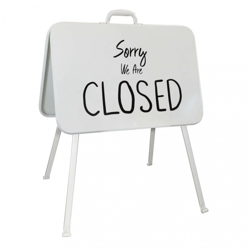 foto del prodotto cartello in ferro open closed pierre