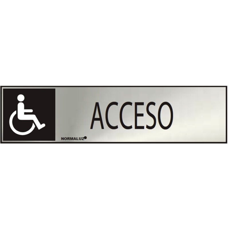 foto del prodotto cartello informativo accesso adesivo in acciaio inox 0,8 mm 5x20cm