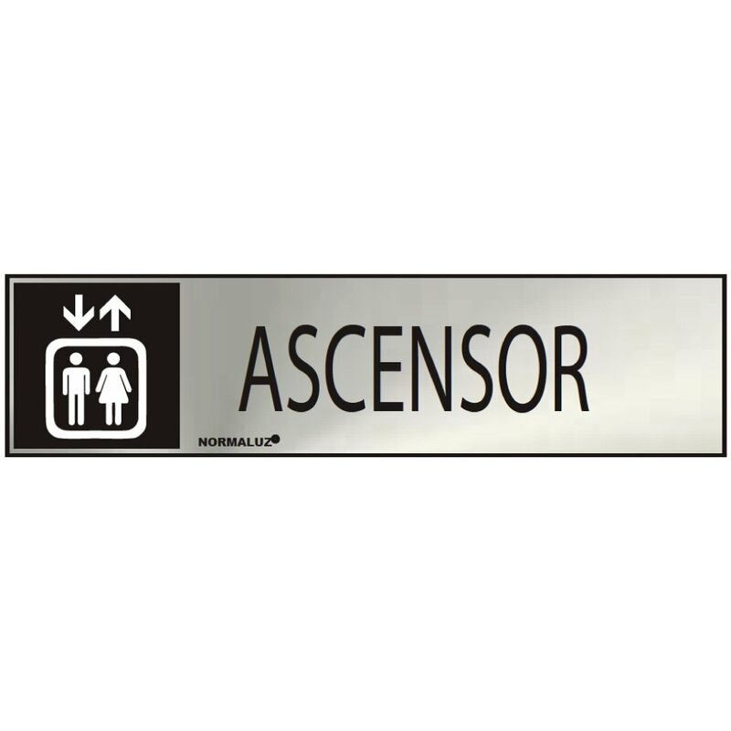 foto del prodotto cartello informativo ascensore adesivo in acciaio inox 0,8 mm 5x20cm
