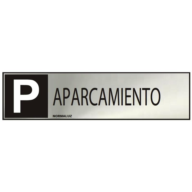 foto del prodotto cartello informativo parcheggio adesivo in acciaio inox 0,8mm 5x20cm